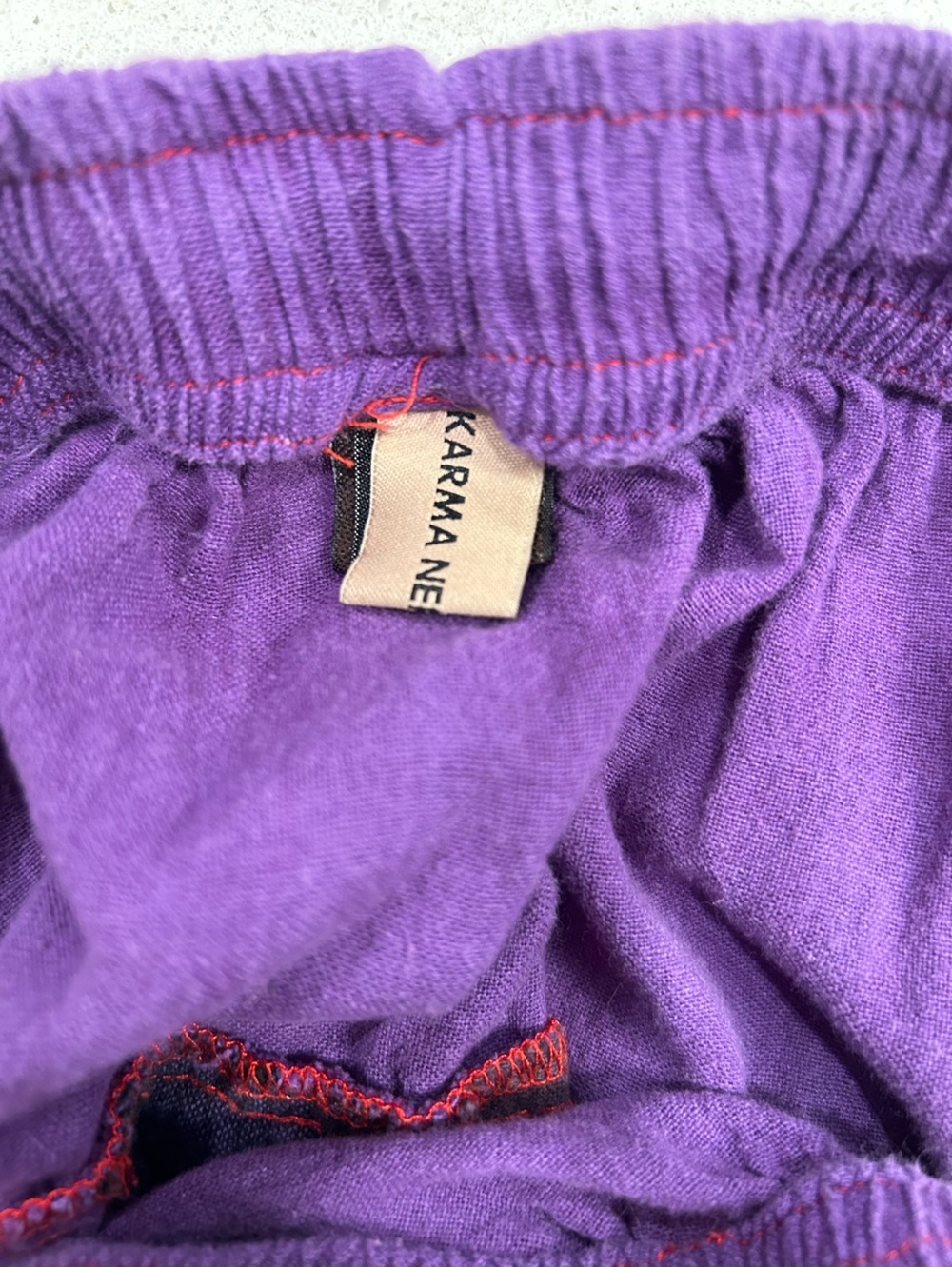Karma Nepal Crafts purple patchwork boho jogger baggy pants small - Picture 6 of 8